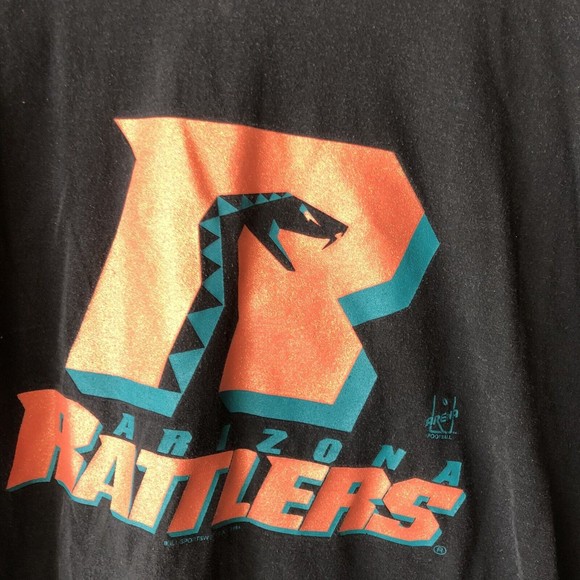 Vintage Arizona Rattlers T-Shirt Black Men’s Size XXL Made in USA Football - Picture 2 of 7